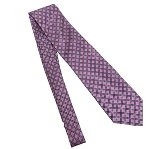 Brooks Brothers 346 Silk Tie Pink Blue‎ Chain Print Made in USA Classic